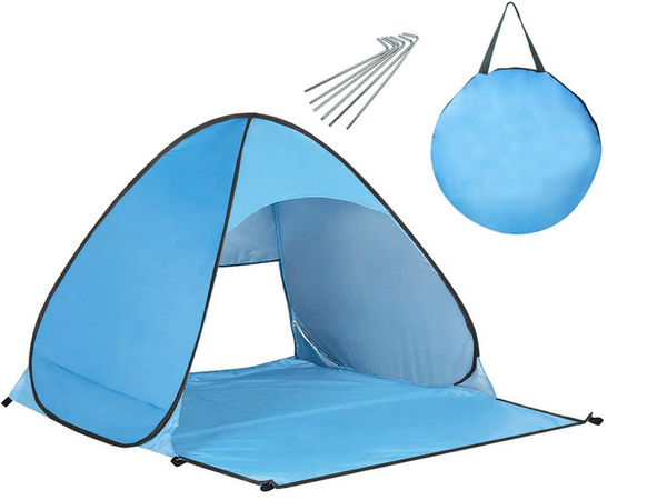 Tienda de playa autoplegable uv protectora bolsa familiar set