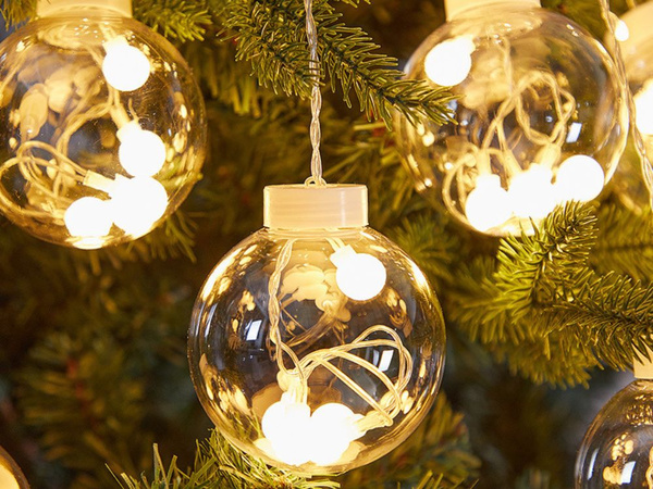 LUMINI CORTINA FESTIVE GHIRLANDA BAUBLE DECORARE 138 CONDUS CALD CULOARE IP44