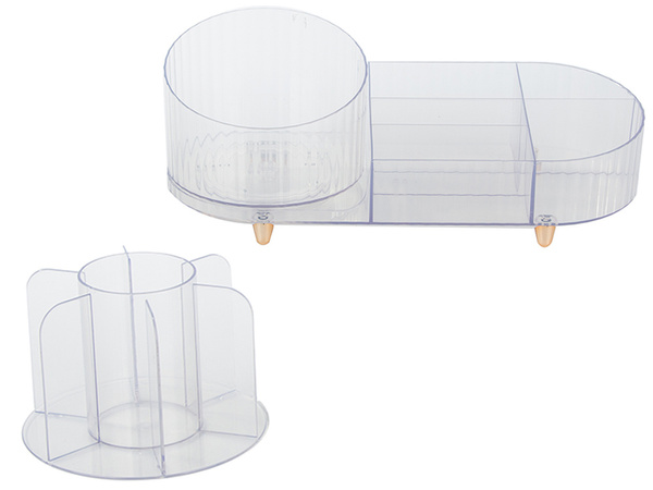 Koporsó kozmetikai szervező ékszer ecsettartó forgatható ecsettartó