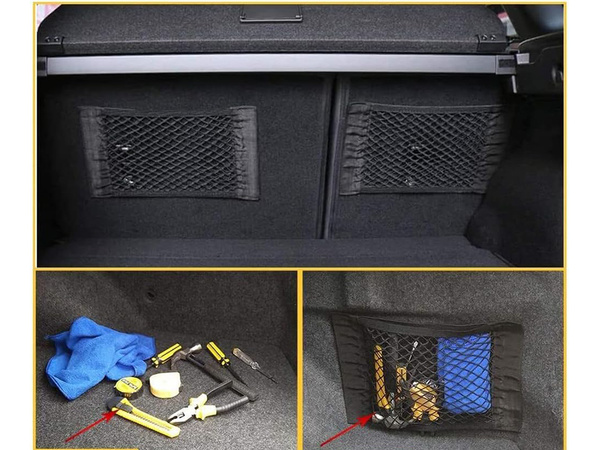 Tvirtas automobilio bagažinės tinklas su velcro prie automobilio sėdynės tvirta kišenė 50x25cm