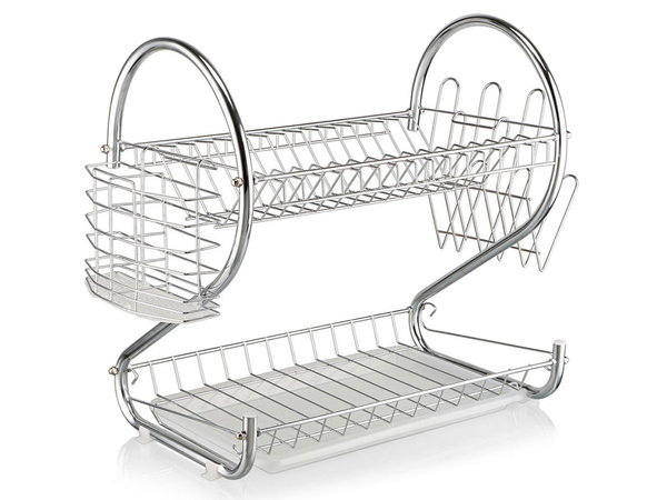 Double-decker stand-up dishwasher drainer