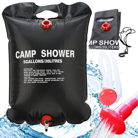 Duș de camping încălzit solar 20l