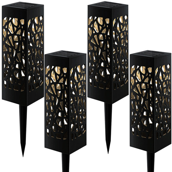 Lampă de grădină solare decorative set de 4 piese senzor amurg