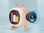 Bluetooth karaoke speaker with microphone led colourful squares rgb music