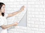 Wall panels 3d brick white wallpaper self adhesive decorative foam
