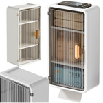 Półka łazienkowa naścienna wisząca 3 poziomy drzwiczki otwór na chusteczki