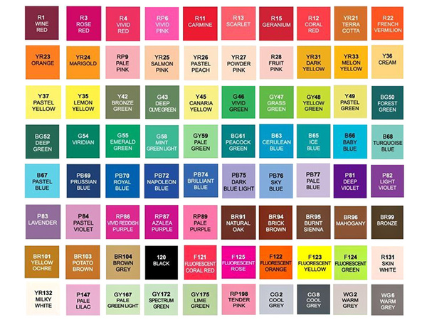 Spirta marķieru touch komplekts ar 80 iepakojumiem etui