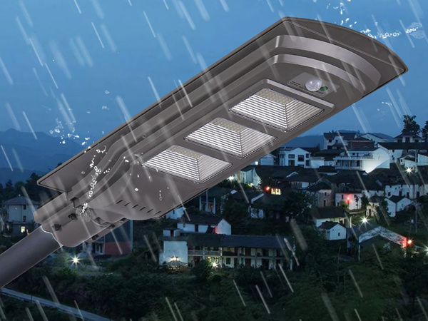 Lampadaire solaire lanterne led avec télécommande détecteur de mouvement et de crépuscule ip65