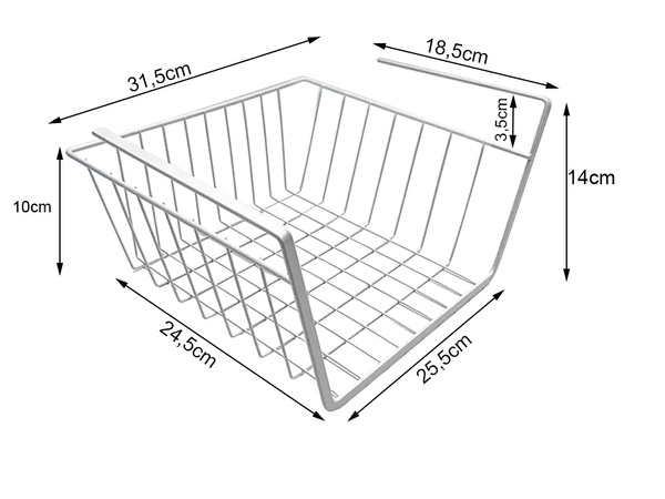 Kabantis krepšys po lentyna metalinis krepšys organizatorius virtuvės krepšys baltas