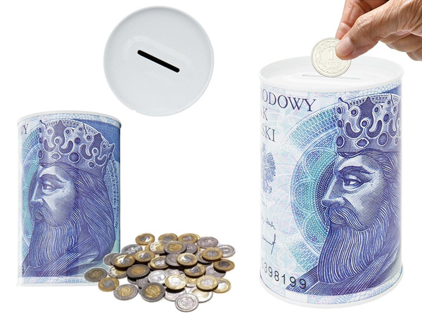 Tirelire métallique billet de banque