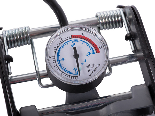 Pompă de picior auto dublu piston capse de capăt biciclete auto pentru bile saltea