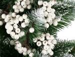Décoration de noël en sorbier blanc givré 5 pcs