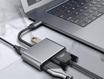 Adapter przejściówka usb-c do hdmi 4k vga hub usb 3.0 usb-c power delivery