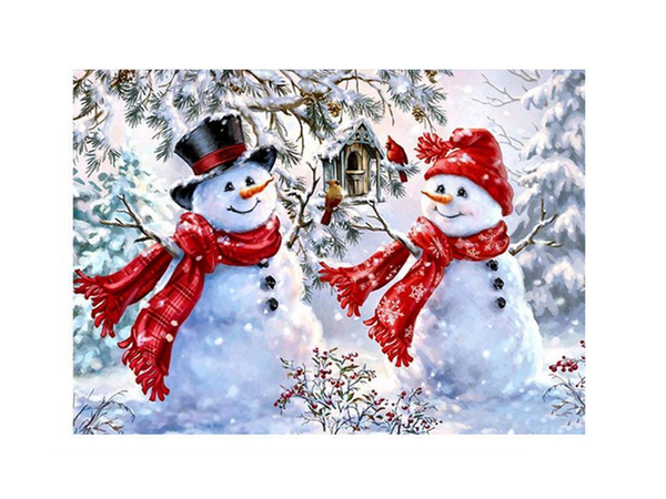 Diamantová výšivka snehuliak set vianočný 5d