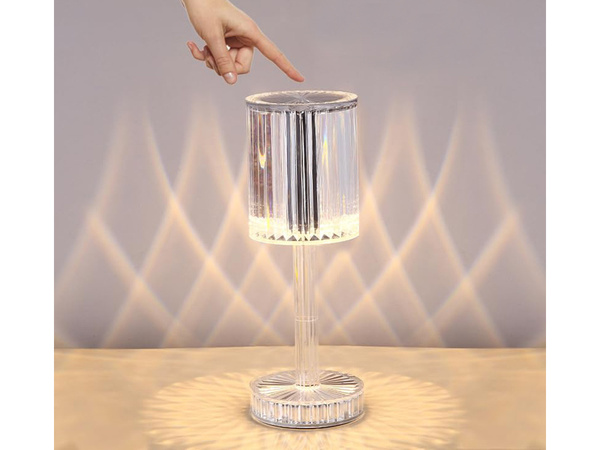 Table lamp led crystal rgb usb remote control
