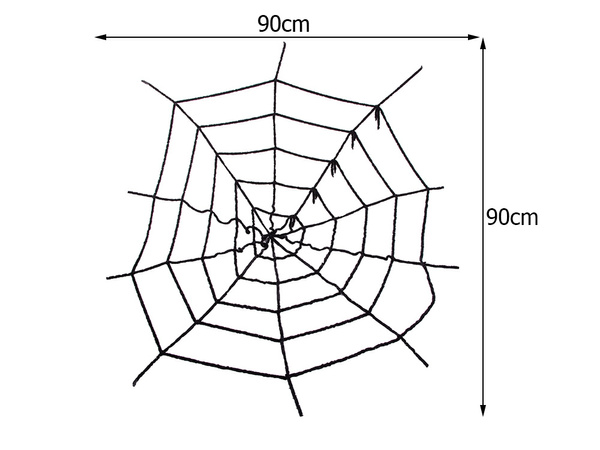 Artificial large spider web black halloween decoration