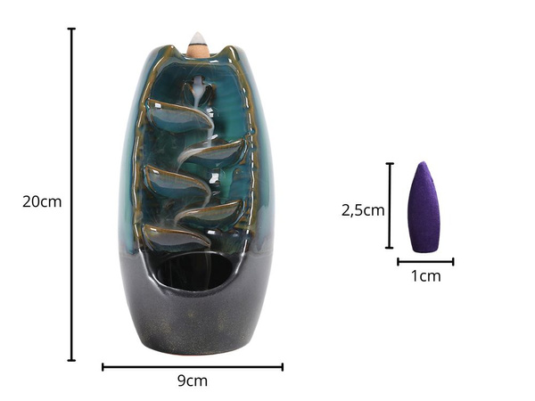 Scented ceramic fireplace waterfall incense aromatherapy + 10 wicks