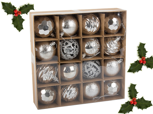 Bombe choinka za choinko 6cm set 16 kosov bomb decoration holy holiday designs