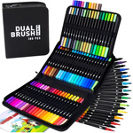 SET DE FEUTRES 100 COULEURS FEUTRES AQUARELLE DOUBLE FACE + ÉTUI