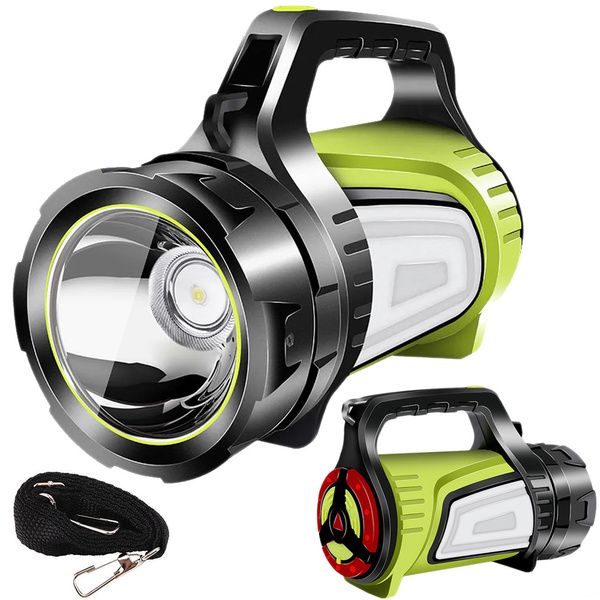 Wiederaufladbare taschenlampe led suchscheinwerfer powerbank leistungsstark
