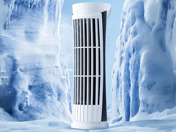 Mini sloupový stolní ventilátor s led světlem 2 rychlosti usb tichý provoz