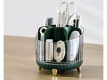 Organizator cosmetice bijuterii rotativ 360 pentru machiaj perii sicriu