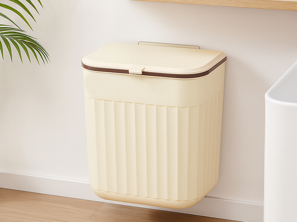 Cubo de basura de cocina para el cuarto de baño colgante independiente con tapa