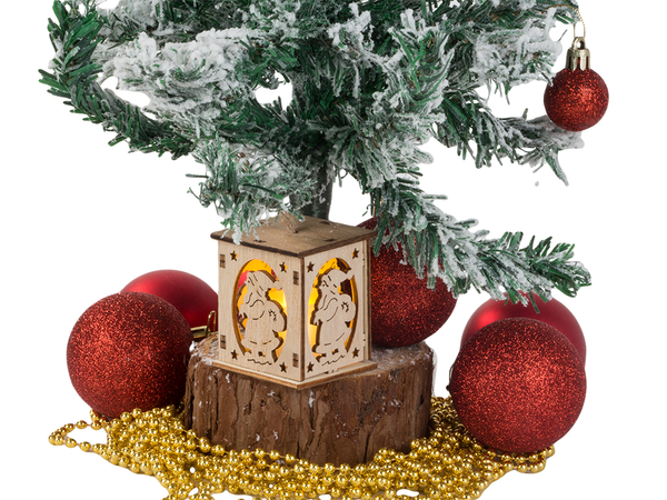 Arbre de noel suspendu en bois lanterne lumineuse decoration de noel mickey