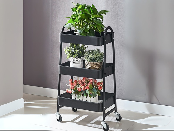 Küchenregal badezimmerschrank auf rädern metallregal drei ebenen 3