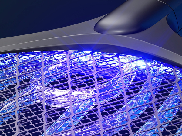 Elektrische fliegenklatsche für mücken motten insekten mit uv-lampe mit ständer