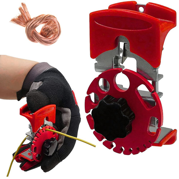 Hand-held cable stripper with adjustable cutting action
