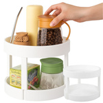 Rotating organizer for the kitchen two-level spice bowl round container