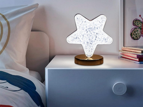 Veilleuse étoile de table cristal led rgb usb