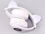 Belaidės ausinės "bluetooth" radijo fm mp3 katės ausys led apšvietimas