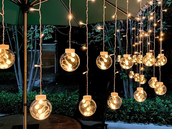 RIDEAU LUMINEUX GUIRLANDE FESTIVE DÉCORATION 138 LED WARM COLOUR IP44