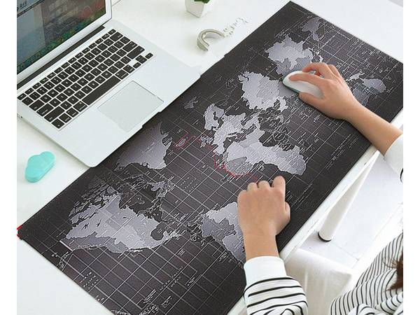 Tapis de souris large carte du monde de bureau 80x30