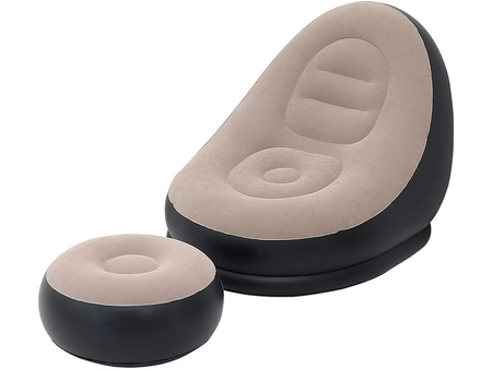 INFLATABLE ARMCHAIR WITH FOOTREST 1 BROWN (10)