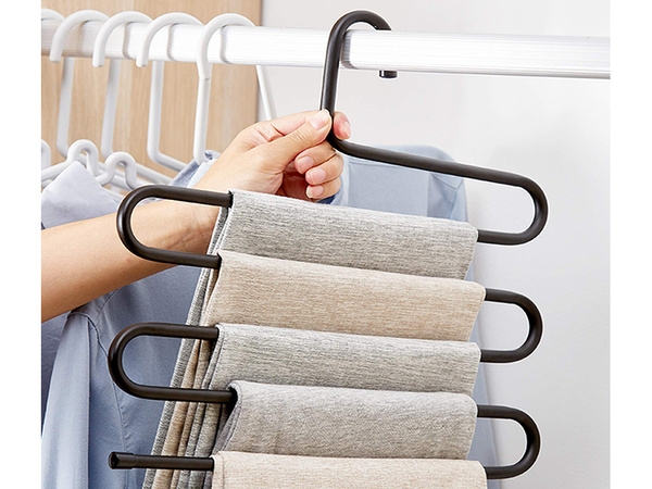 Colgador de pantalones para armario 5 pares sólido
