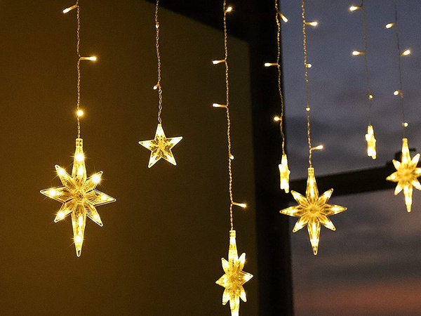 Fények füzér csillagok fény függöny 138 led