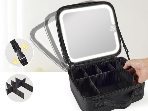 Cosmetic case cosmetic case travel organiser casket led mirror