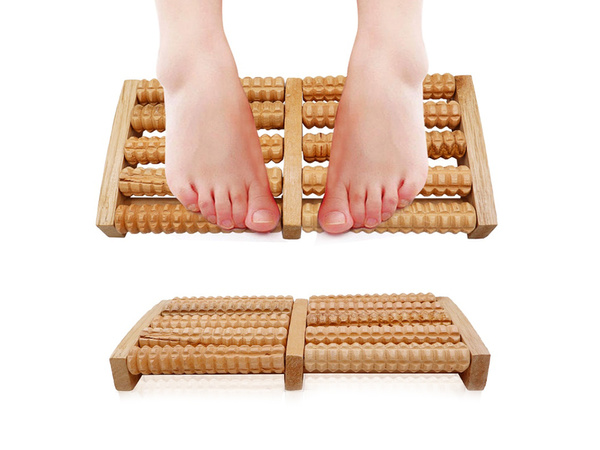 Traditional wooden foot massager roller 2x5