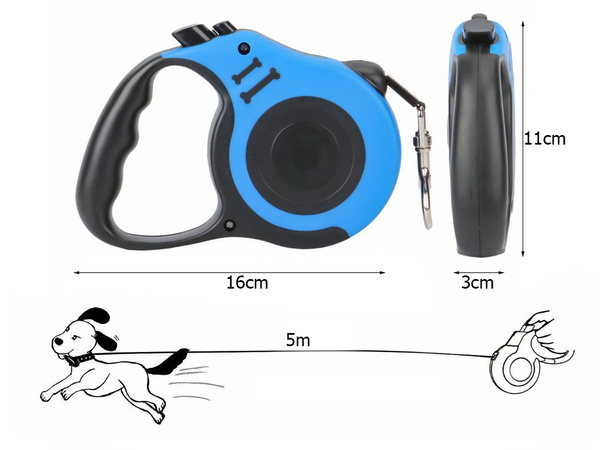 Lanyard automatico para perros bloqueador potente bobina ligera 5m 15kg