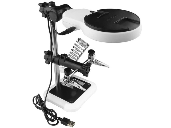 Kit de soudure troisième main loupe porte-loupe led