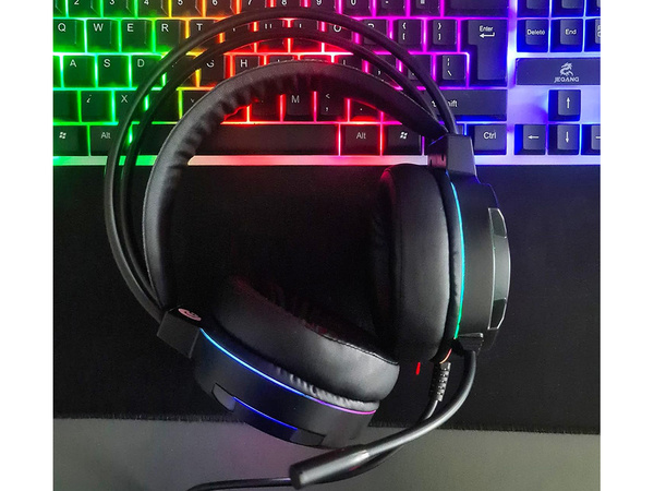 Drátová herní sluchátka led rgb s mikrofonem 5.1