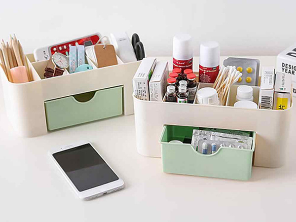 Cofre organizador de cosméticos cajón joyero portacepillos