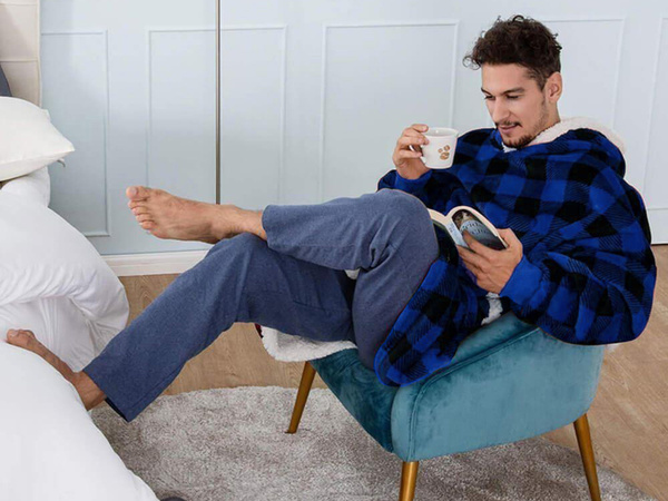 Hanorac cald oversize pătură xxl 2in1 blană groasă moale hooded halat