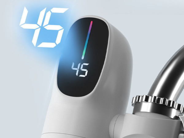 Elektriskais krāna ūdens sildītājs lcd 3000w plūsmas ar displeju