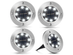 Solar disk garden lights twilight sensor 4pcs