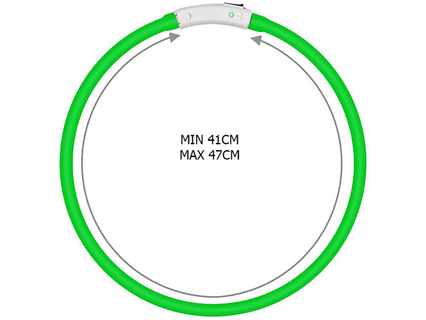 Obroża świecąca led dla psa i kota wodoodprna regulowana regulacja 47cm usb