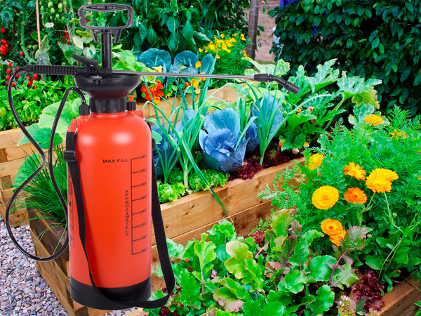 Pulverizador a presión jardín pulverizador manual lanza larga 8l correa